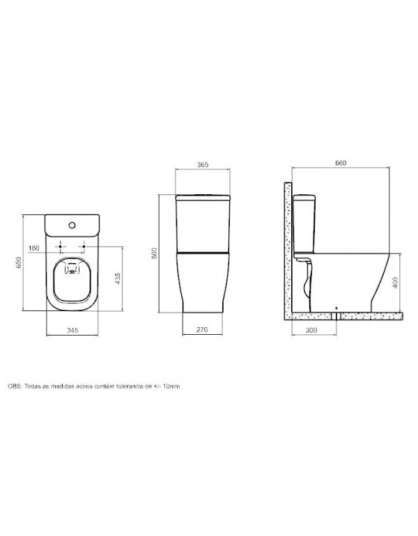 Kit Bacia Com Caixa Acoplado Assento Termofixo Com Queda Amortecida e Itens De Instalação Roca Gap Matte Black C323723008