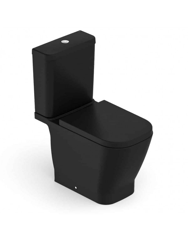 Kit Bacia Com Caixa Acoplado Assento Termofixo Com Queda Amortecida e Itens De Instalação Roca Gap Matte Black C323723008