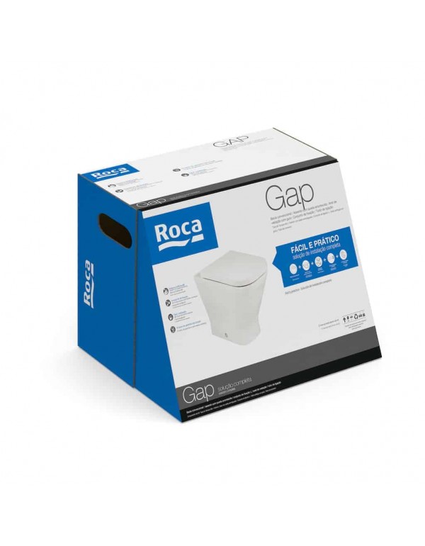 Kit De Bacia Convencional Assento Termofixo E Itens De Instalação Roca Gap Blanco Matte C323727007