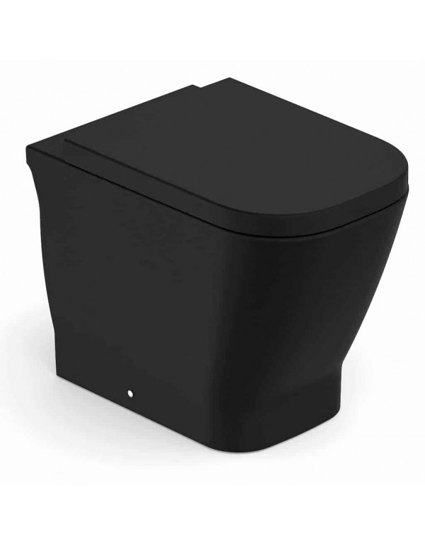 Kit Bacia Convencional Assento Termofixo Com Queda Amortecida e Itens de Instalação Roca Gap Matte Black C323727008