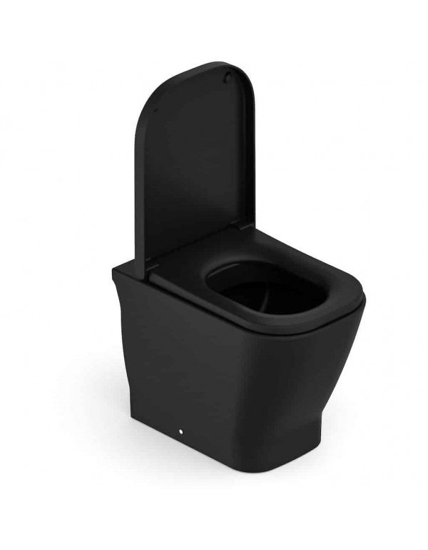 Kit Bacia Convencional Assento Termofixo Com Queda Amortecida e Itens de Instalação Roca Gap Matte Black C323727008