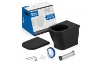 Kit Bacia Convencional Assento Termofixo Com Queda Amortecida e Itens de Instalação Roca Gap Matte Black C323727008