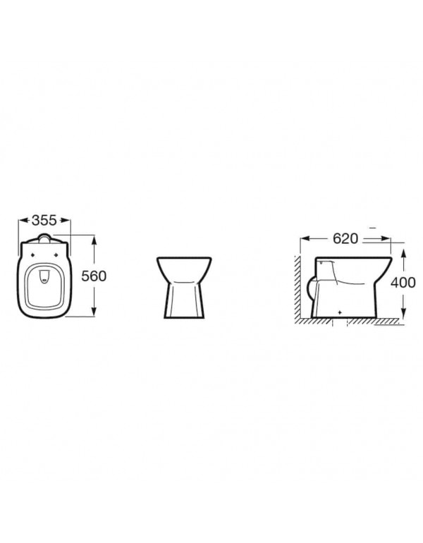 Kit De Bacia Convencional Assento Termofixo Queda Amortecido E Itens De Instalação Roca Gap Stone C323727012