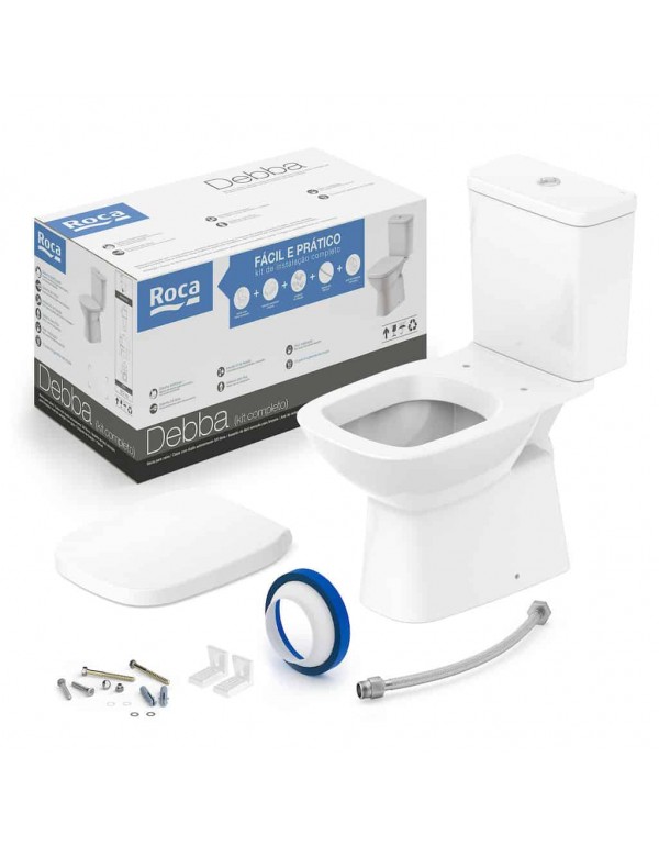 Kit Bacia Com Caixa Acoplada Assento PP com Queda ...