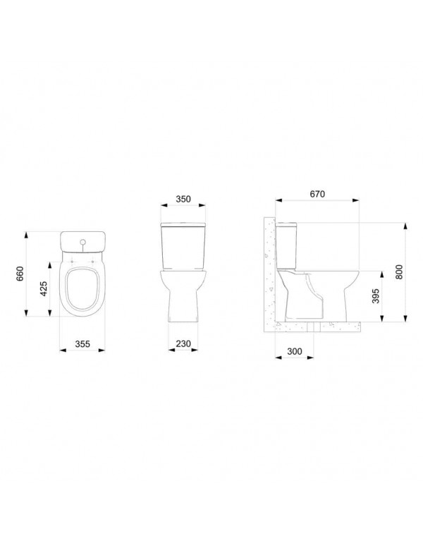 Kit Bacia Com Caixa Acoplada Assento PP com Queda Amortecida Itens De Instalação Roca Debba Round Branco C329723002