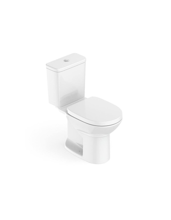 Kit Bacia Com Caixa Acoplada Assento PP com Queda Amortecida Itens De Instalação Roca Debba Round Branco C329723002