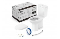 Kit Bacia Com Caixa Acoplada Assento PP com Queda Amortecida Itens De Instalação Roca Debba Round Branco C329723002