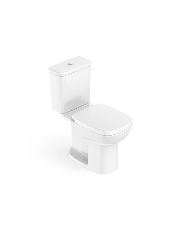 Kit Bacia Com Caixa Acoplada Assento PP com Queda Amortecida e Itens De Instalação Roca Debba Square Branco C329723003