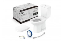 Kit Bacia Com Caixa Acoplada Assento PP com Queda Amortecida e Itens De Instalação Roca Debba Square Branco C329723003