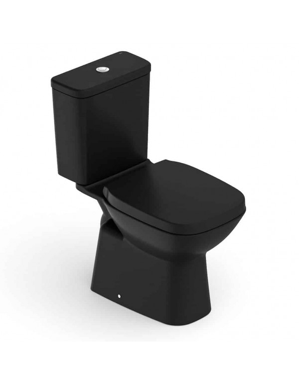 Kit Bacia Com Caixa Acoplada Assento Termofixo Com Queda Amortecida E Itens De Instalação Roca Debba Classic Matte Black C329723012