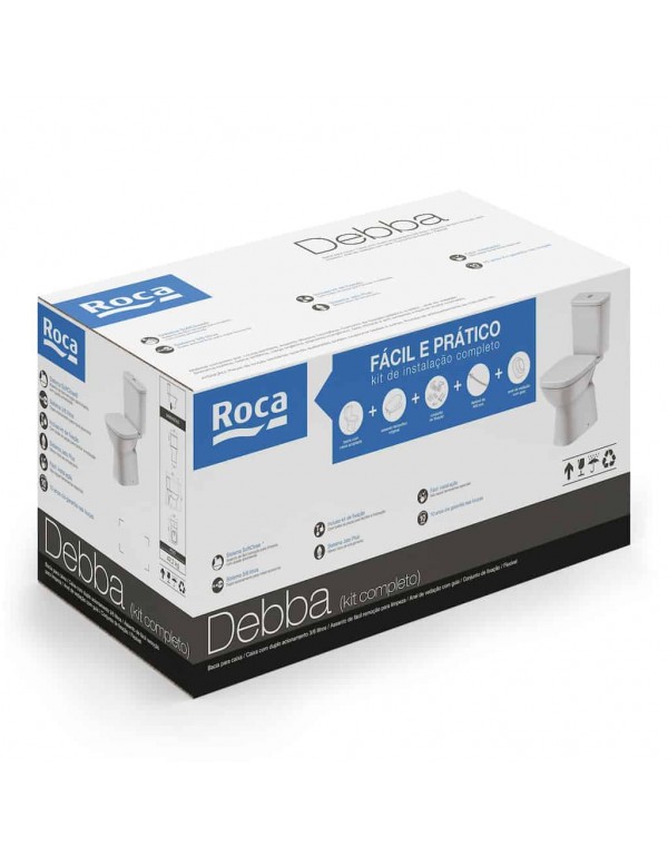 Kit Bacia Com Caixa Acoplada Assento Termofixo Com Queda Amortecida E Itens De Instalação Roca Debba Classic Matte Black C329723012
