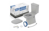 Kit De Bacia Com Caixa Acoplada Assento Termofixo Queda Amortecida e Itens de Instalação Roca Debba Classic Stone C329723017