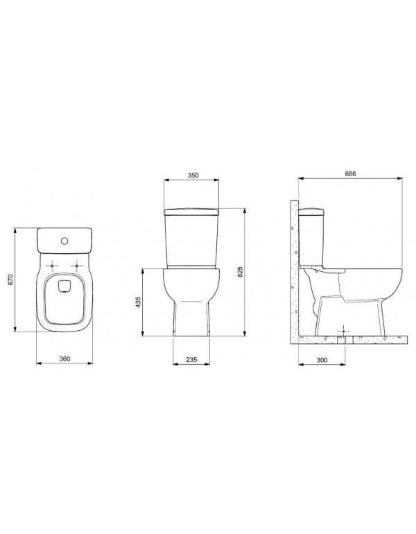 Kit Bacia Com Caixa Acoplada Botão Elevado Assento PP com Queda Amortecida Itens De Instalação Roca Debba Comfort Branco C329723023