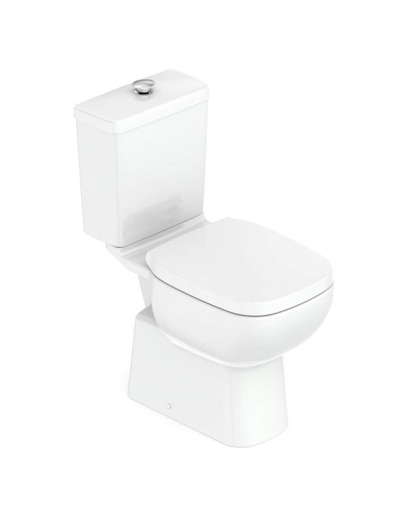 Kit Bacia Com Caixa Acoplada Botão Elevado Assento PP com Queda Amortecida Itens De Instalação Roca Debba Comfort Branco C329723023