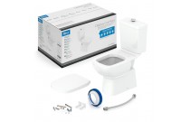 Kit Bacia Com Caixa Acoplada Botão Elevado Assento PP com Queda Amortecida Itens De Instalação Roca Debba Comfort Branco C329723023