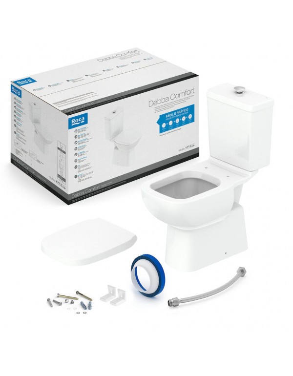Kit Bacia Com Caixa Acoplada Botão Elevado Assent...