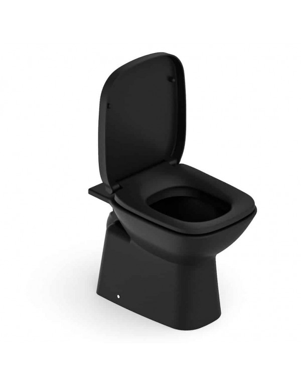 Kit Bacia Convencional Assento Termofixo Com Queda Amortecida e itens de Instalação Roca Debba Classic Matte Black C329727009
