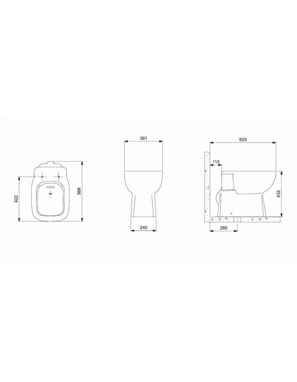 Kit De Bacia Convencional Assento PP e Itens De Instalação Roca Debba Confort Branco C329727016