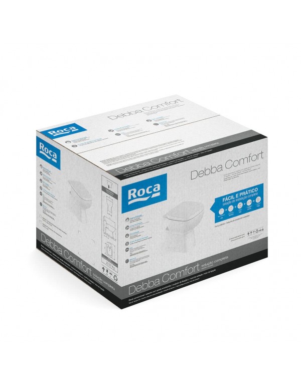 Kit De Bacia Convencional Assento PP e Itens De Instalação Roca Debba Confort Branco C329727016