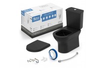 Kit Bacia Com Caixa Acoplada Assento Termofixo Com Queda Amortecida e Itens de Instalação Roca Nexo Matte Black C343723009