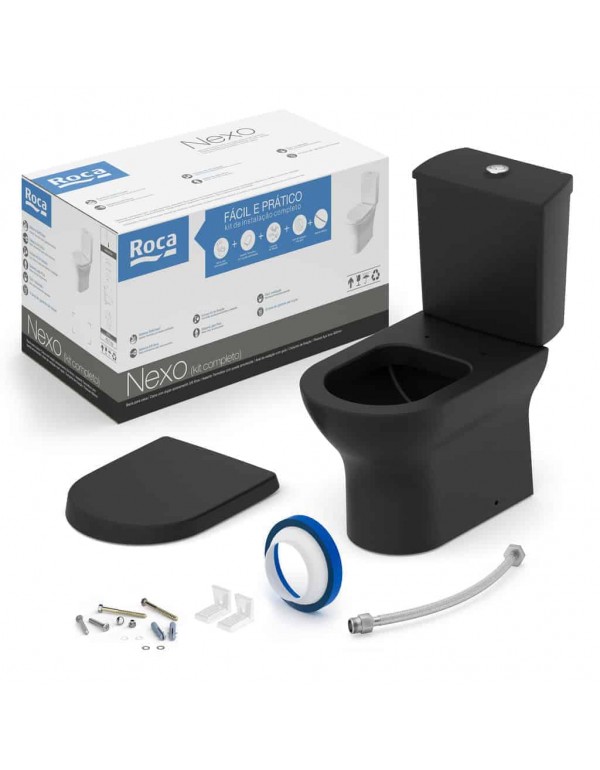 Kit Bacia Com Caixa Acoplada Assento Termofixo Com...