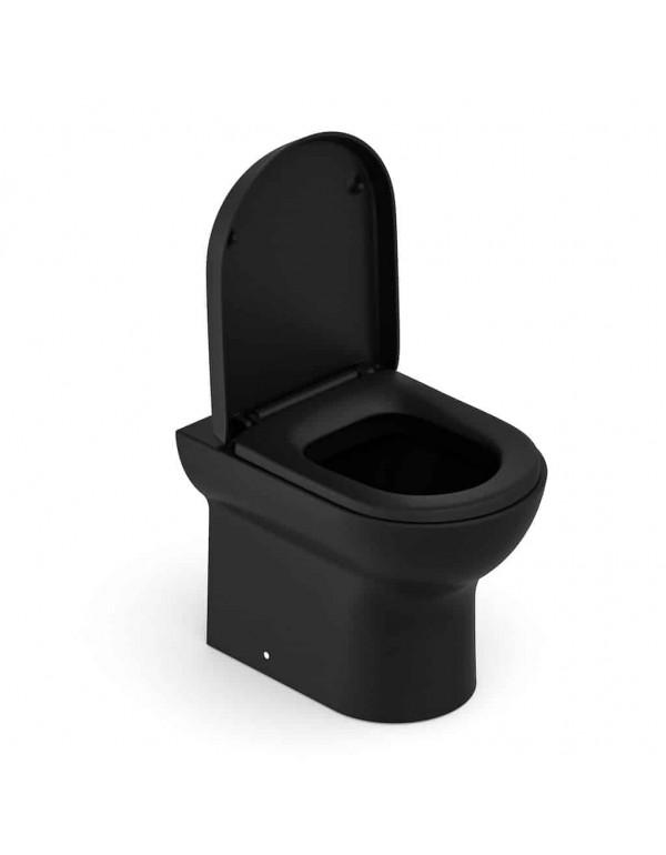 Kit Bacia Convencional Assento Termofixo Com Queda Amortecida e Itens de Instalação Roca Nexo Matte Black C343727009