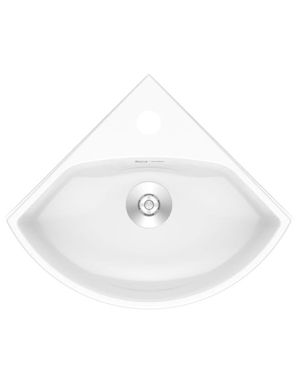 Lavatorio Suspenso de Canto para Banheiro e Lavabo M Medidas 30x39x12 cm em Louca Sanitaria Branca com Furo Central Sem Ladrao Roca 1040130011100