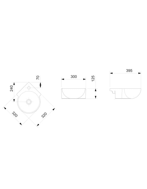 Lavatorio Suspenso de Canto para Banheiro e Lavabo M Medidas 30x39x12 cm em Louca Sanitaria Branca com Furo Central Sem Ladrao Roca 1040130011100