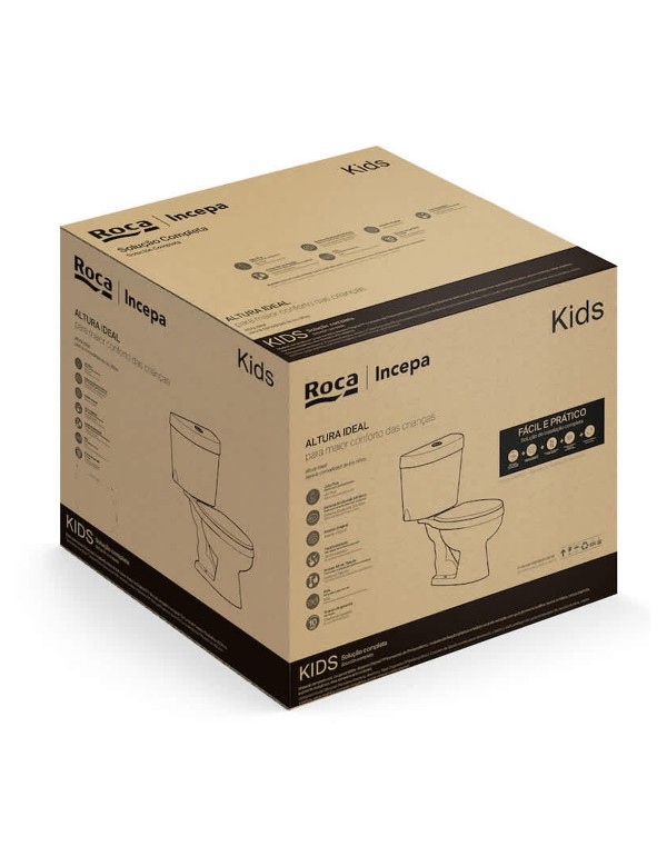 Kit De Bacia Com Caixa Acoplada Assento PP e Itens De Instalação Kids Incepa By Roca Branco 1087230010100