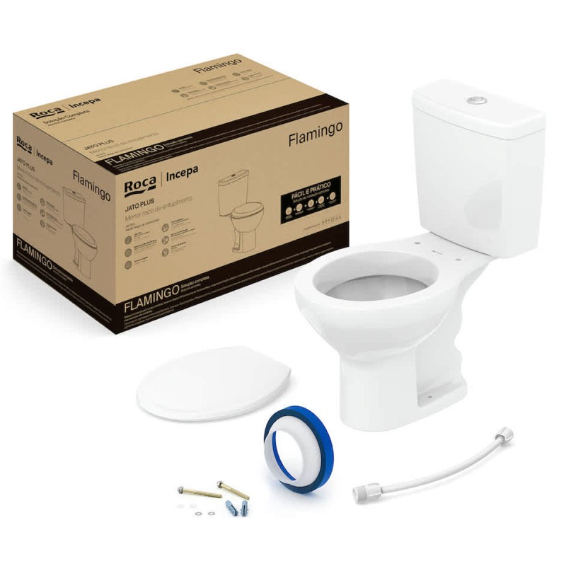 Kit De Bacia Com Caixa Acoplada Assento PP Queda amortecida