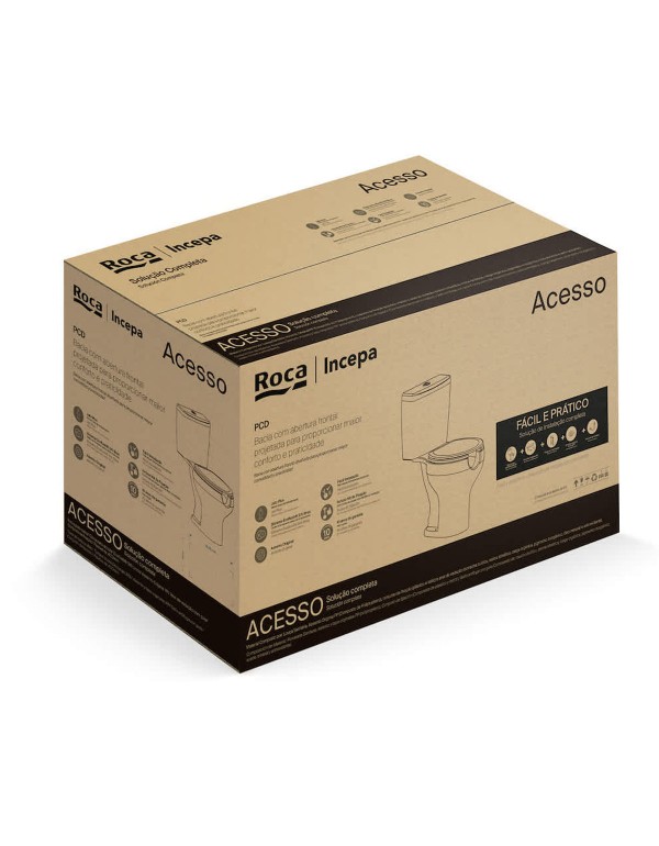 Kit Completo Bacia Com Abertura Frontal Com Caixa Acoplada Acesso Confort Incepa Branco 1317230010100