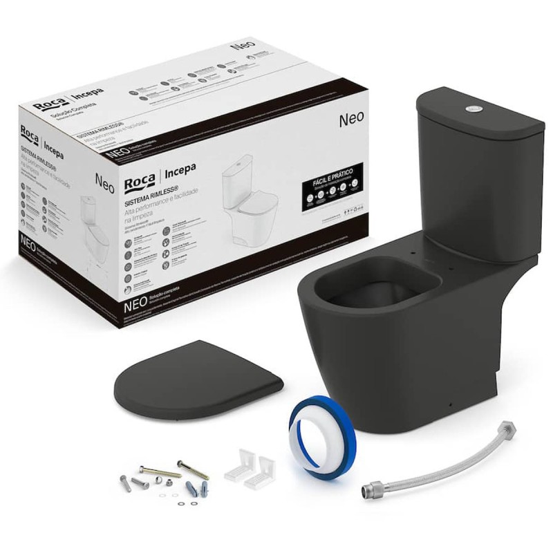 Kit Completo Bacia Com Caixa Acoplada Assento Termofixo Queda