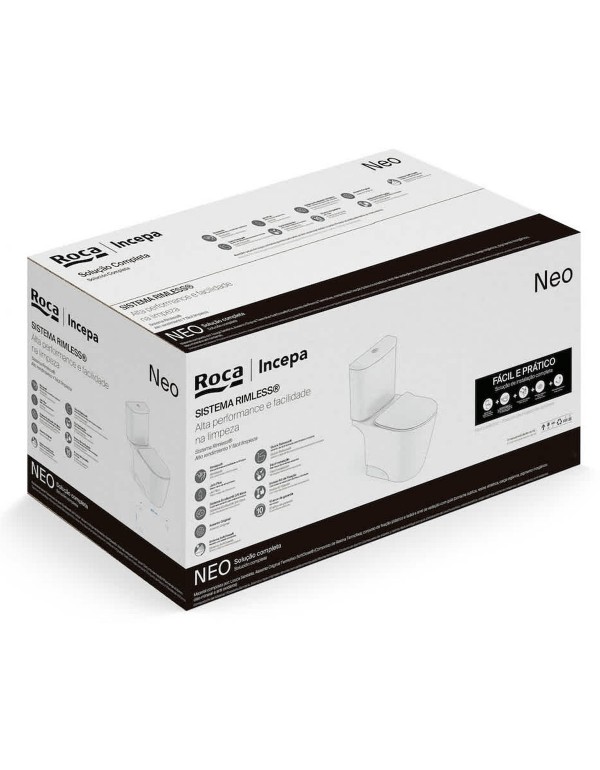 Kit Completo Bacia Com Caixa Acoplada Assento Termofixo Queda Amortecida Roca Neo Matte Black 1367230080108