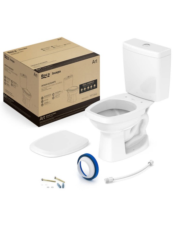 Kit Completo Bacia Com Caixa Acoplada Assento PP Q...