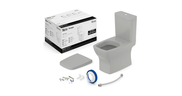 Kit De Bacia Com Caixa Acoplada Com Assento Termofixo E Itens