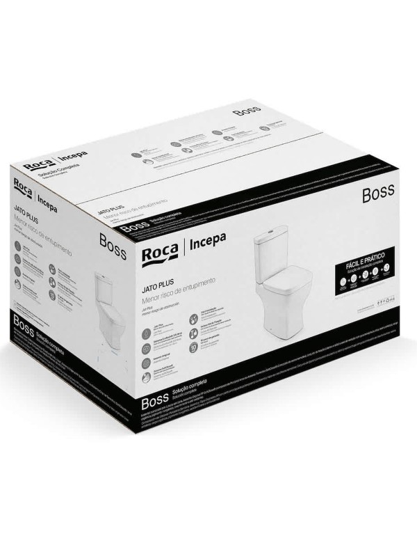 Kit De Bacia Com Caixa Acoplada Com Assento Termofixo E Itens De Instalação Incepa By Roca Boss Stone 1897230071108