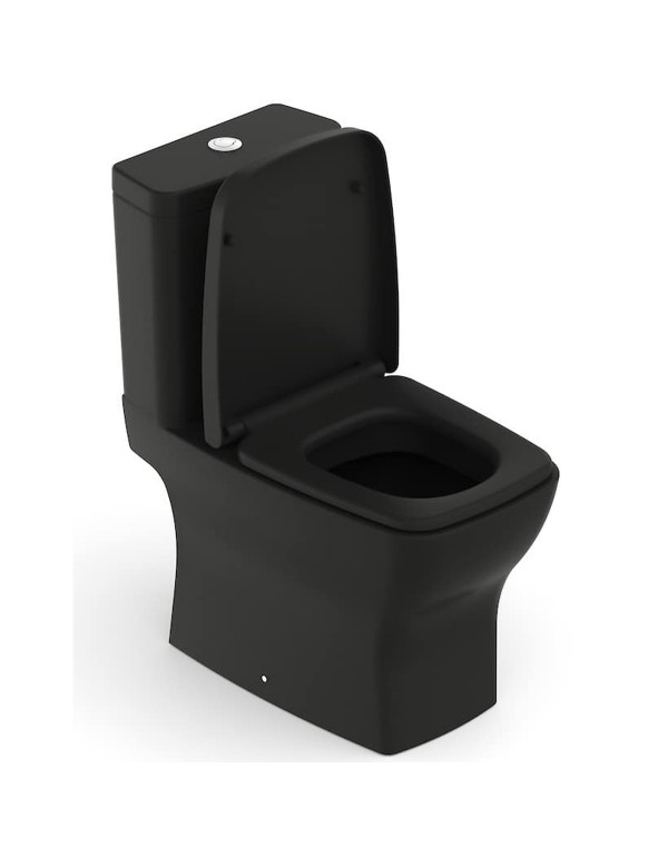 Kit De Bacia Com Caixa Acoplada Com Assento Termofixo E Itens De Instalação Incepa By Roca Boss Matte Black 1897230081108