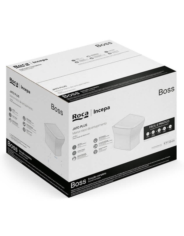 Kit De Bacia Convencional Com Assento Termofixo E Itens De Instalação Incepa By Roca Boss Stone 1897270070108