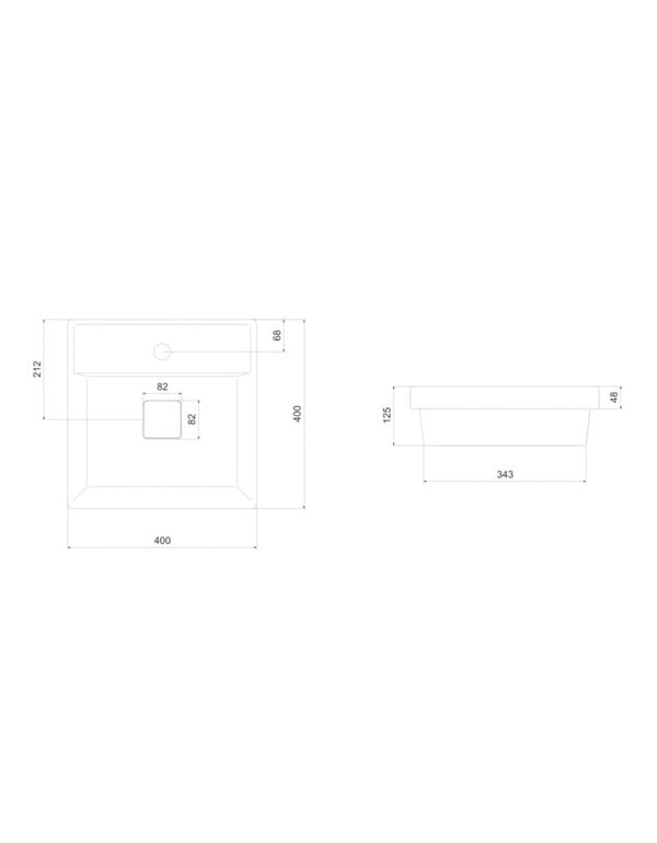 Cuba de Sobrepor Roca Terra T11 40x40 Branco Brilhante A32722U000
