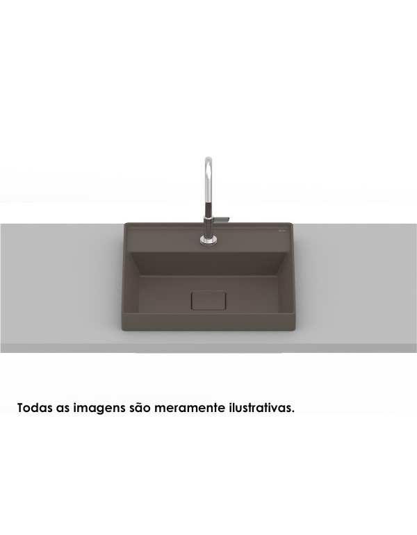 Cuba de Sobrepor Roca Terra T11 40x40 Cafe A32722U660