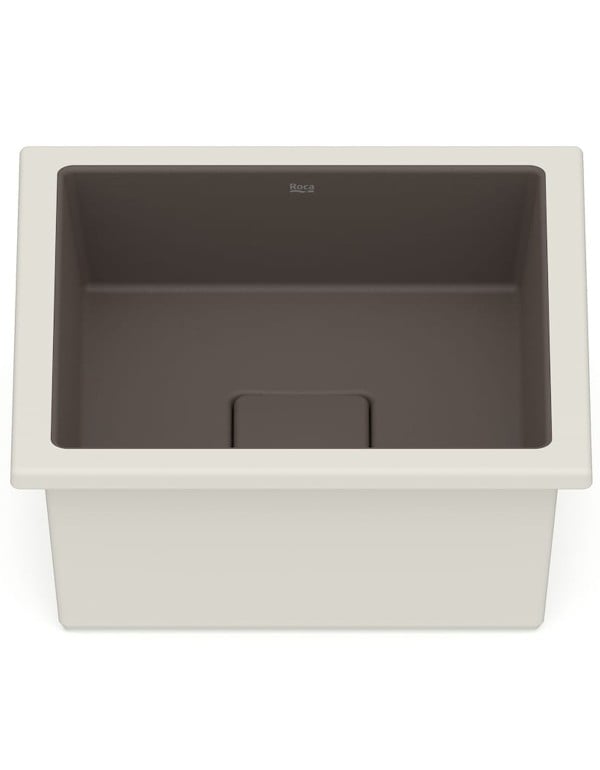 Cuba para Banheiro de Embutir Quadrada em Fineceramic Acabamento Cafe Marrom Fosco Linha Terra T13 Roca A32722W660