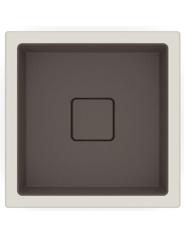 Cuba para Banheiro de Embutir Quadrada em Fineceramic Acabamento Cafe Marrom Fosco Linha Terra T13 Roca A32722W660