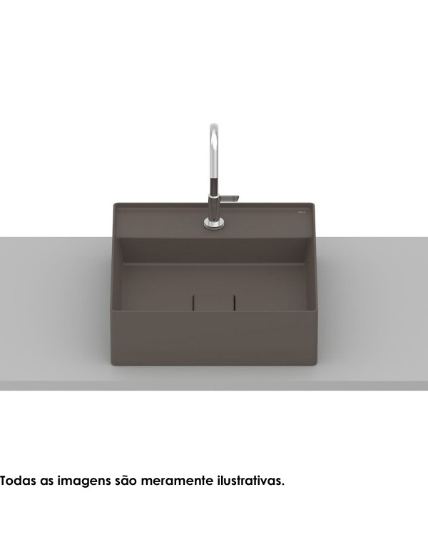 Cuba De Apoio 400X400 mm Com Mesa Roca T9 Terra Cafe A32787T660