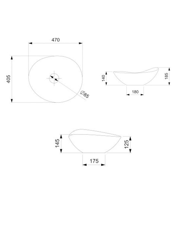 Cuba de Apoio Roca Othake 470x405 mm Fineceramic Blanco Matte A327A1N620