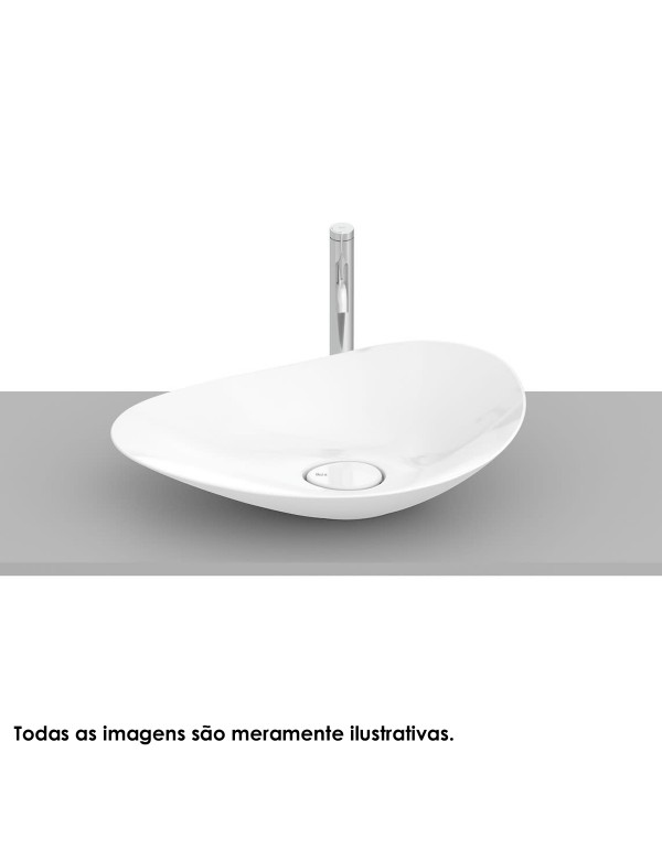 Cuba de Apoio para Banheiro Oval Roca Ohtake Fineceramic Branco 62,5x38,5 cm A327A1P000