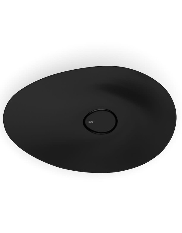 Cuba de Apoio para Banheiro Oval Roca Ohtake Fineceramic Matte Black 62,5x38,5 cm A327A1P080