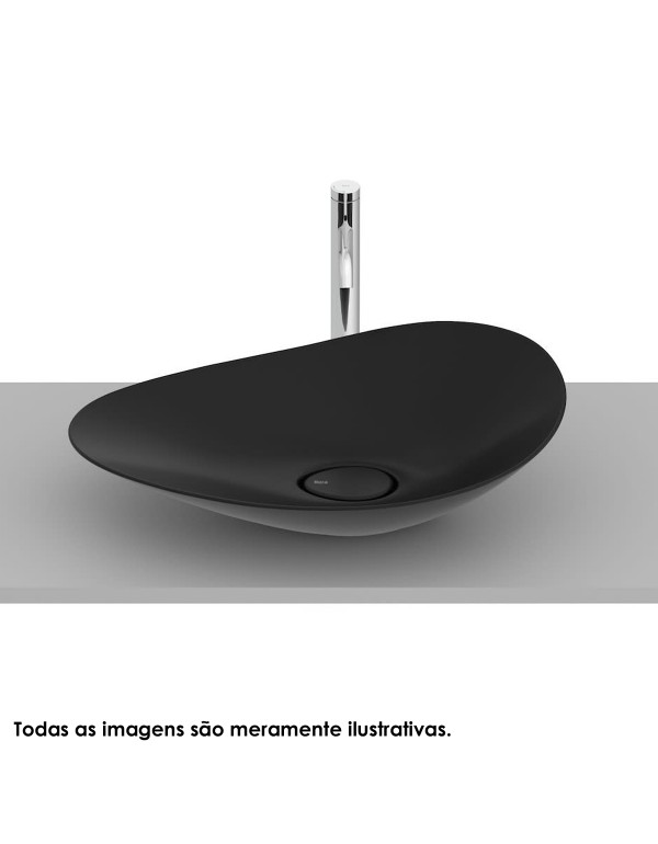 Cuba de Apoio para Banheiro Oval Roca Ohtake Fineceramic Matte Black 62,5x38,5 cm A327A1P080