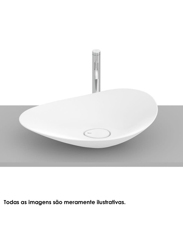 Cuba de Apoio para Banheiro Oval Roca Ohtake Fineceramic Blanco Matte 62,5x38,5 cm A327A1P620