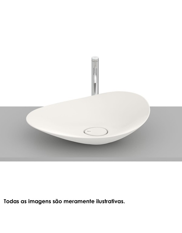 Cuba de Apoio para Banheiro Oval Roca Ohtake Fineceramic Beige 62,5x38,5 cm A327A1P650
