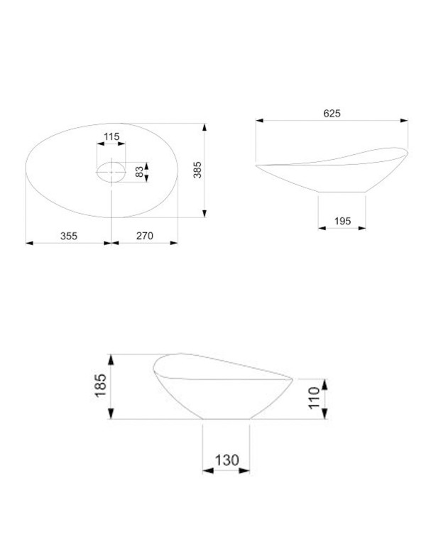 Cuba de Apoio para Banheiro Oval Roca Ohtake Fineceramic Beige 62,5x38,5 cm A327A1P650
